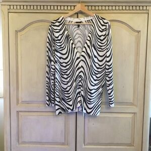 Soma Black and White Zebra Print Women's Top Size M